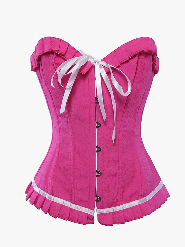  Lacet Grande Taille / Serre Taille / Corset - Couleur Pleine Femme Rose S M L