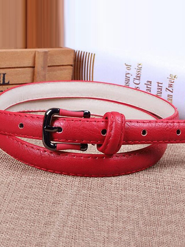  Women's Party / Casual / Vintage Alloy Skinny Belt - Plaid / Cute / Red / Brown / Pink / All Seasons