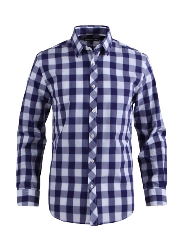  JamesEarl Men's Shirt Collar Long Sleeve Shirt & Blouse Purple - DA112021918