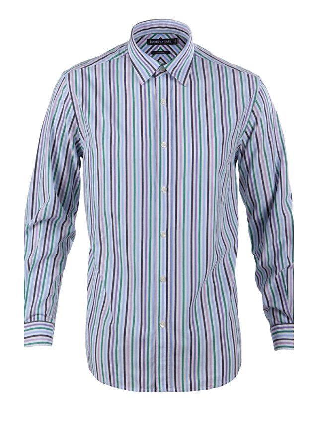  JamesEarl Men's Shirt Collar Long Sleeve Shirt & Blouse Green-MB1XC001214