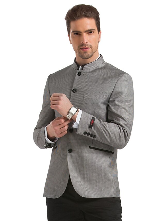  Seven Brand® Men's Stand Long Sleeve Blazers & Suits Gray-902C110300