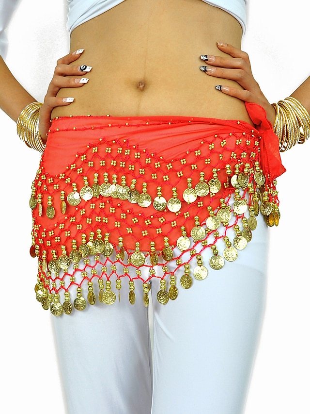  Danza del ventre Cintura Monetine Perline Per donna Addestramento Chiffon / Esibizione