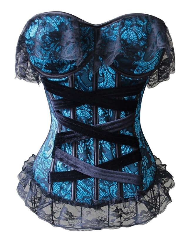  Pentru femei Cârlig & Ochi Plus Size / Corset sub Bust / Corset peste Bust - Jacquard Dantelă / Set Corset