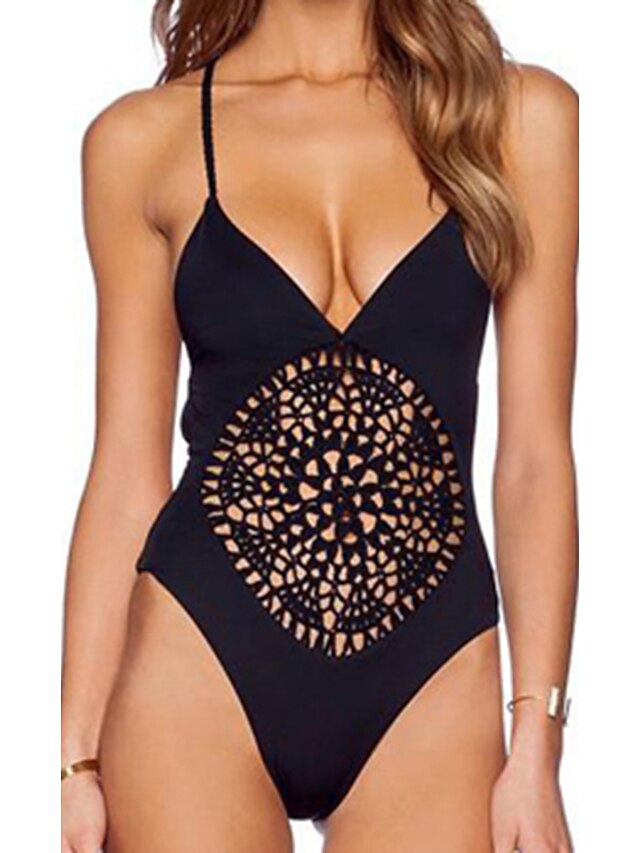  Women's Solid / Cutouts One-piece - Solid Colored
