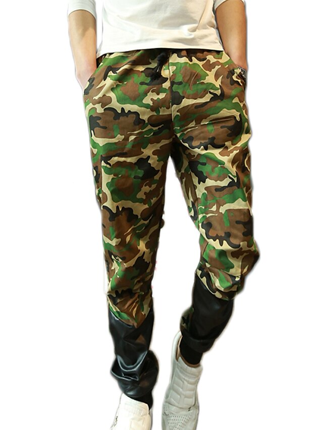  Per uomo Sport Casual Taglia piccola Pantaloni della tuta Pantaloni - Camouflage Cotone Verde militare