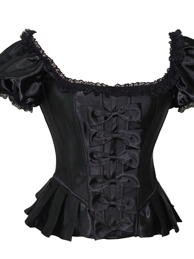  Lacet Grande Taille / Serre Taille / Corset - Couleur Pleine Femme Noir