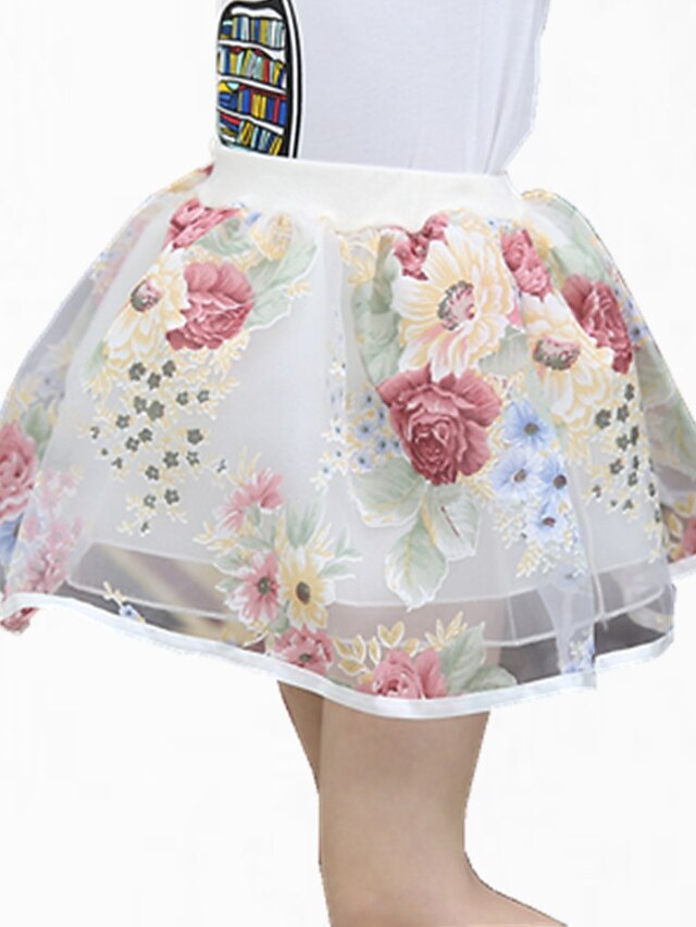  Girls' Floral Casual / Daily Floral Regular Regular Skirt Green