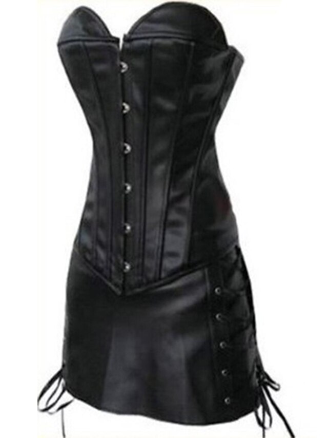  Women's Lace Up Overbust Corset - Solid Colored