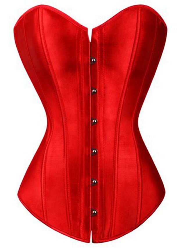 Mujer Cordones Talla Grande / Corsé Superior - Un Color Negro Rojo 3XL 4XL 5XL