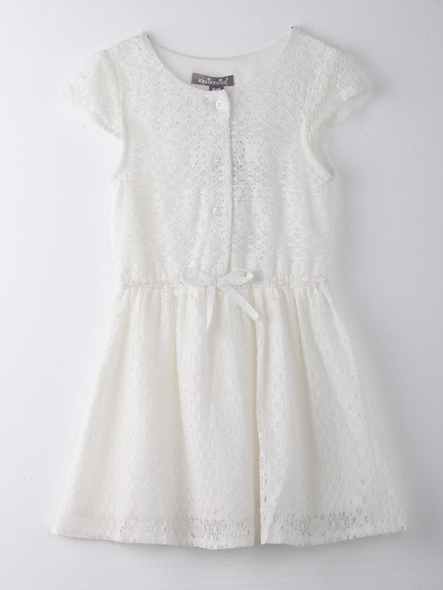  Mädchen Kleid Druck Baumwolle Sommer Weiß