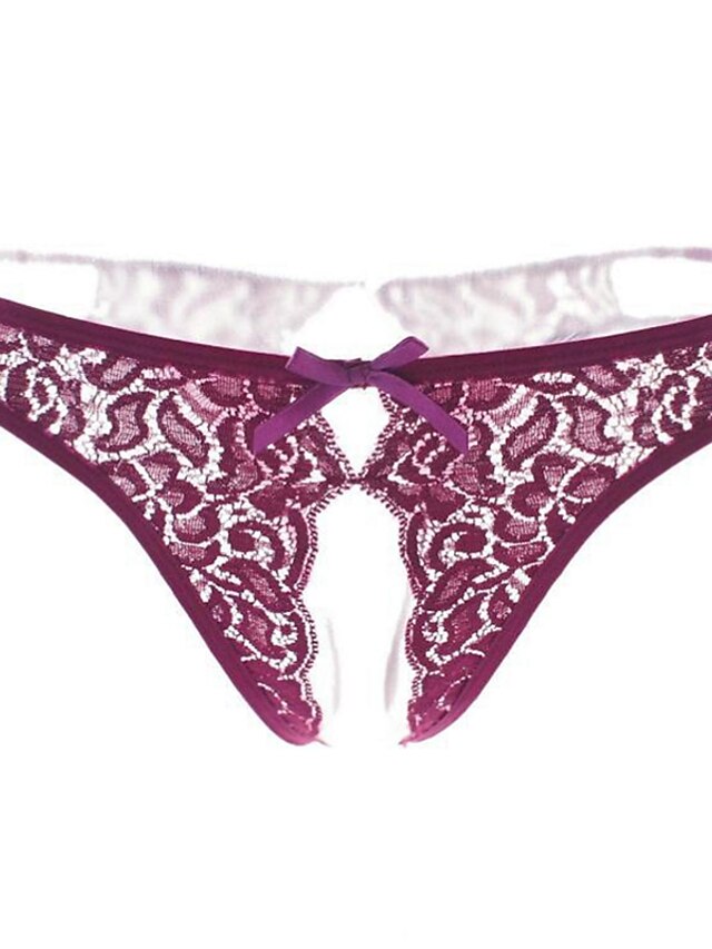  Women's Panties Jacquard Nylon Bow Purple / Ultra Sexy Panty / Rayon