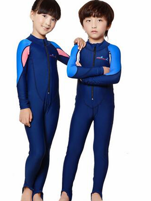  Dive&Sail Boys Girls' Rash Guard Dive Skin Suit Swimsuit UV Sun Protection UPF50+ Breathable Full Body Front Zip - Swimming Diving Surfing Snorkeling Patchwork Summer / Quick Dry / Quick Dry
