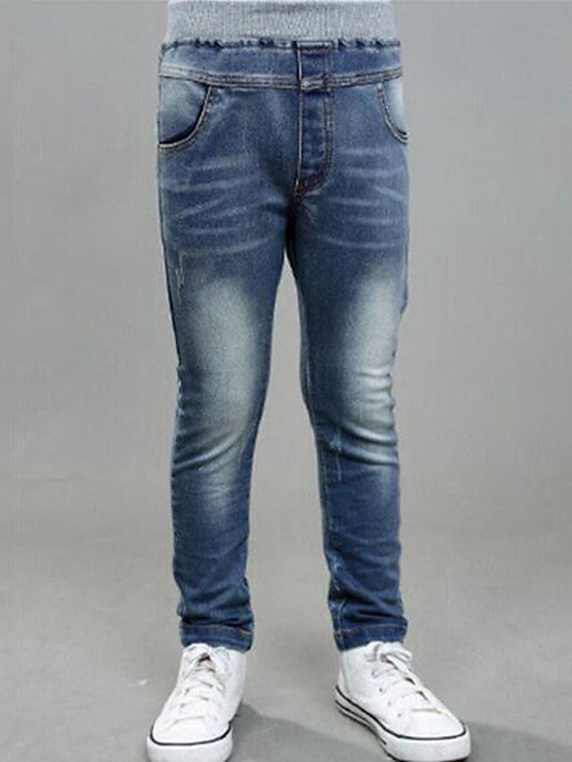  Jongens Casual / Dagelijks Patchwork Broek Jeans Blauw