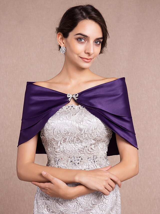  Ärmellos Satin Hochzeit Hochzeit Wraps Mit Strass / Schleife Boleros