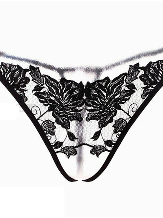  Femme Découpé Sexy strings & Tangas Jacquard Taille médiale Noir M L XL