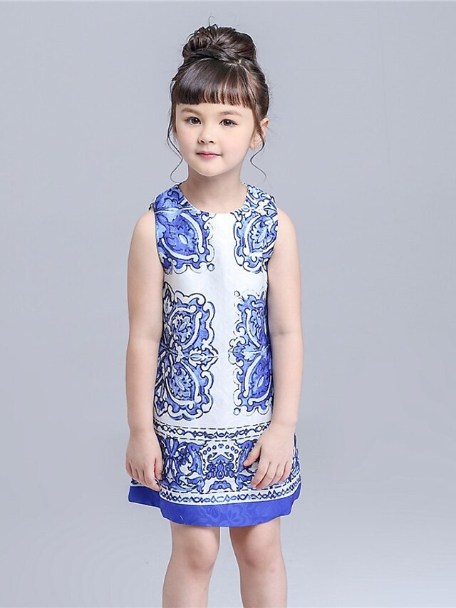  Mädchen' Ärmellos Bedruckt 3D-gedruckte Grafik Kleider Baumwolle Kleid Sommer Casual