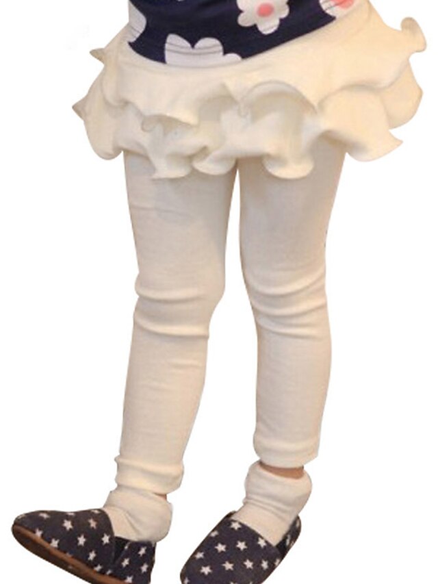  Girls' Ruffle Casual / Daily Solid Colored Cotton Leggings