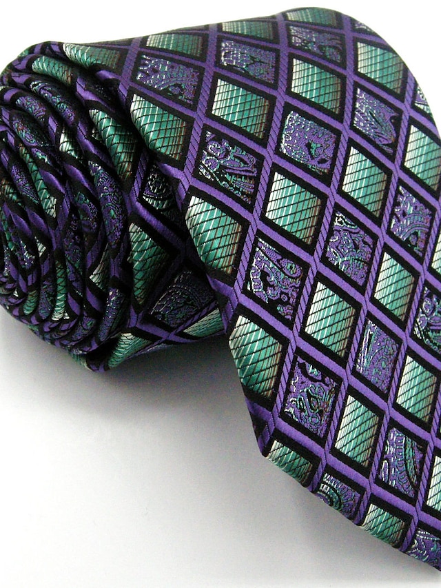  Men's Party / Work Necktie - Color Block / Check / Jacquard Basic