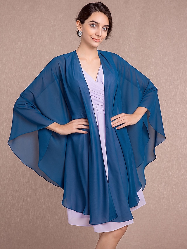  Sleeveless Capes Chiffon Wedding / Party Evening Women's Wrap With Scales