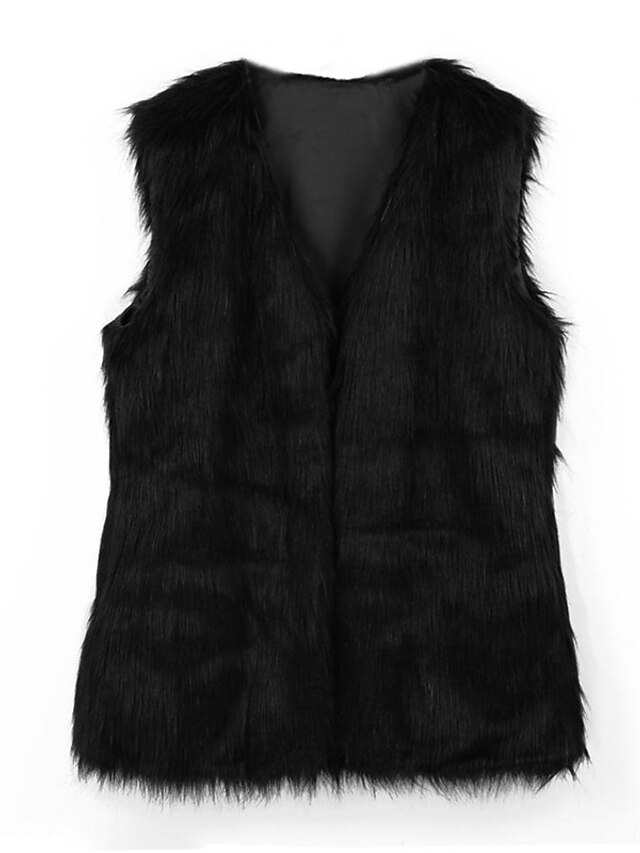  Női Szőrmekabát Mackó Sherpa kabát Polár dzseki Napi Munka Tél Szokványos Kabát V-alakú Normál Alap Zakók Ujjatlan Egyszínű Teveszín Fehér Fekete / Extra méret