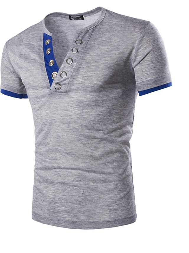  Men's Solid Colored T-shirt Daily Sports White / Black / Navy Blue / Dark Gray / Light gray / Summer / Short Sleeve