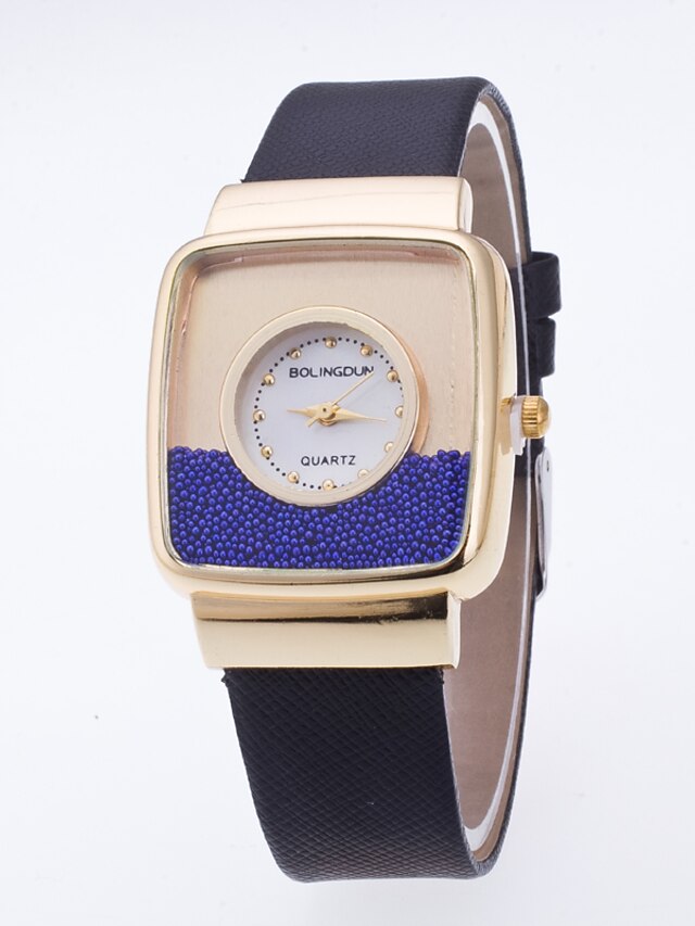  Dames Polshorloge Zwevende kristallen horloge Square Watch Kwarts Gewatteerd PU-leer Zwart / Wit / Blauw Hot Sale / Analoog Dames Informeel Modieus - Roze Lichtblauw Khaki