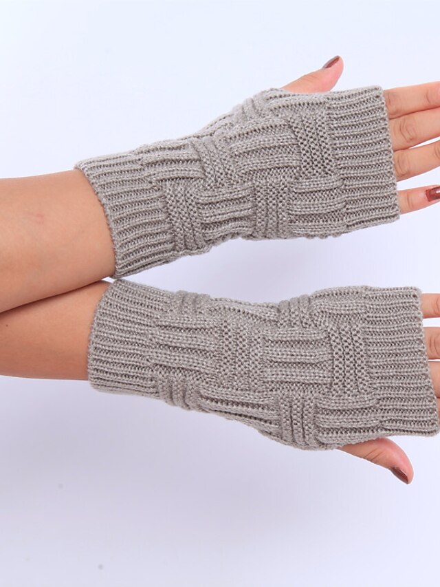  Women's Party / Work Wrist Length Half Finger Gloves - Solid Colored / Cute / Fall / Winter
