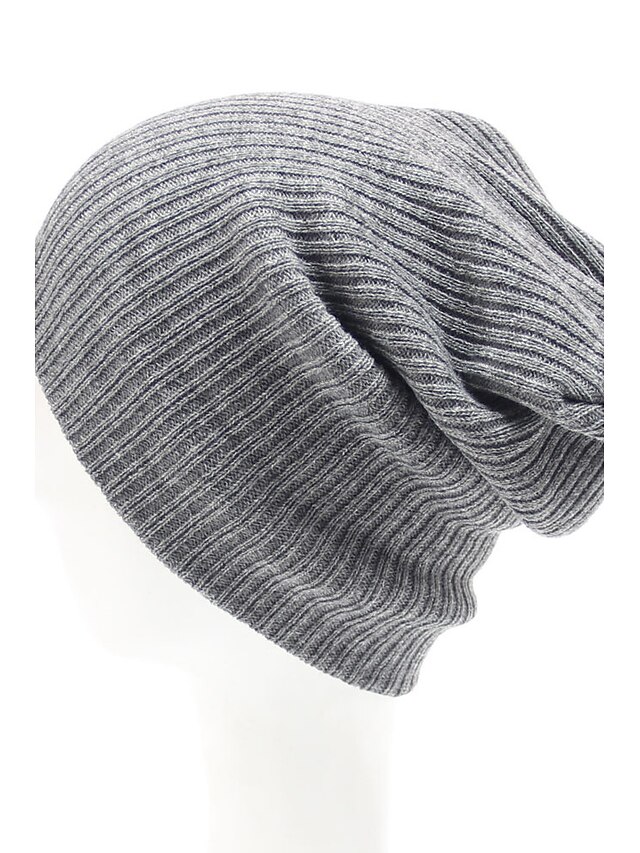  Unisexe Tricot Rétro Vintage Travail Simple Bonnet / Crochet Couleur Pleine Noir Blanche Vert Automne Hiver