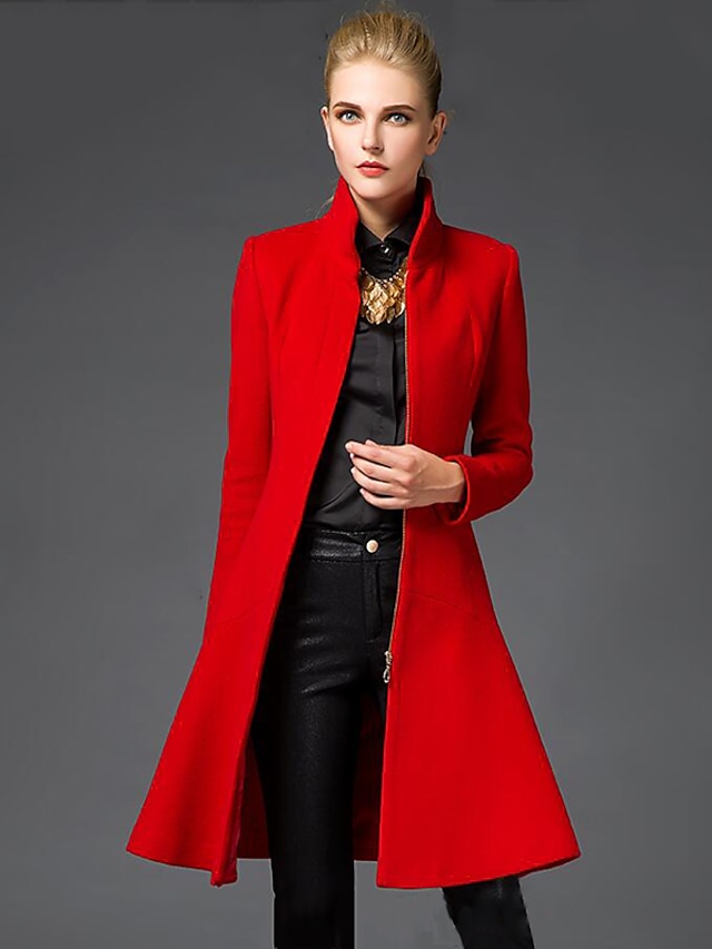  Kabát Hosszú Fekete Piros M L XL