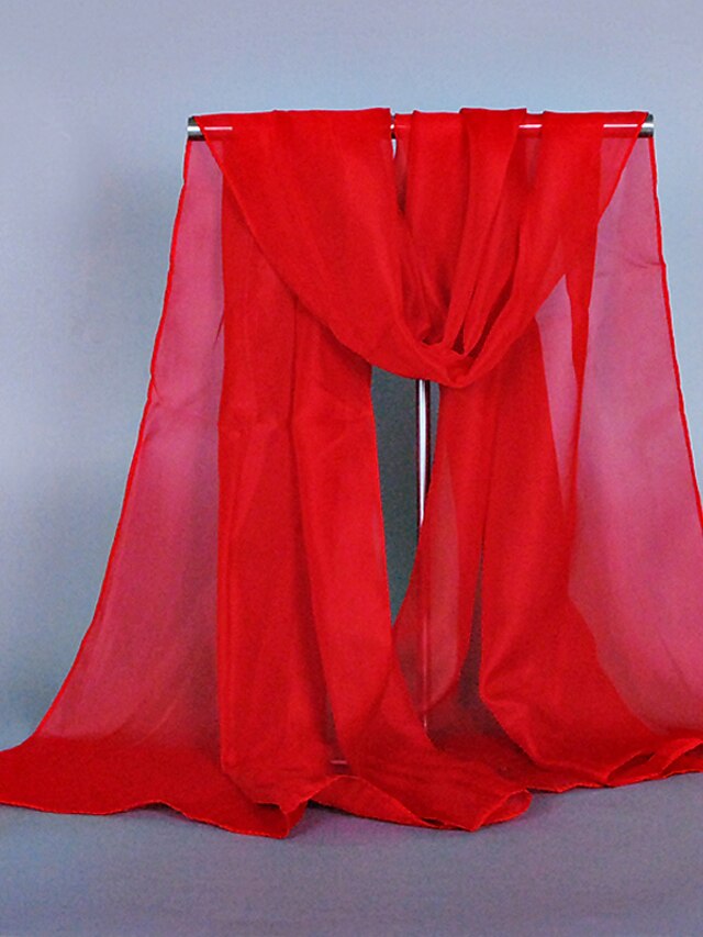  Dame Basale Chiffon Rektangulært tørklæde - Ensfarvet