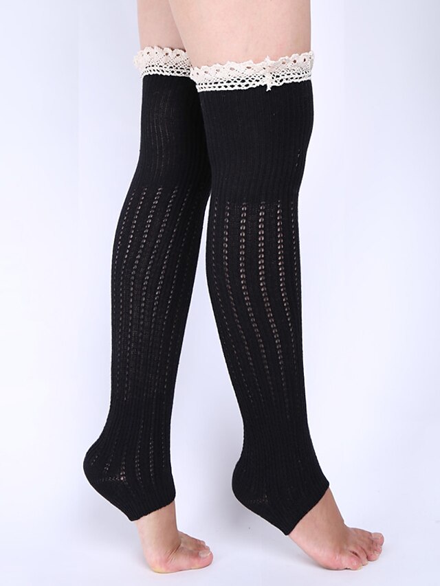  Women's Winter Knitting Warm Lace Cotton Knit Set Of Leg Warmers
