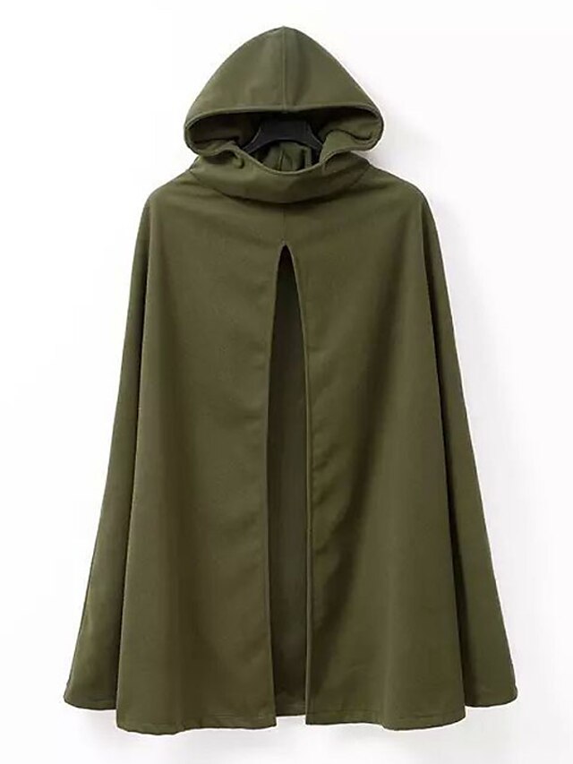  Alkalmi Utcai sikk Téli-Női Cloak / Capes,Egyszínű Kapucni Ujjatlan Zöld Nejlon Vastag