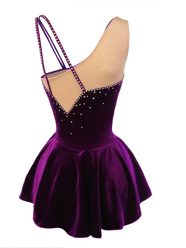 Robe De Patinage Sur Glace LIU HUO – Femme Ou Fille – Manches Longues, Violette, Justaucorps