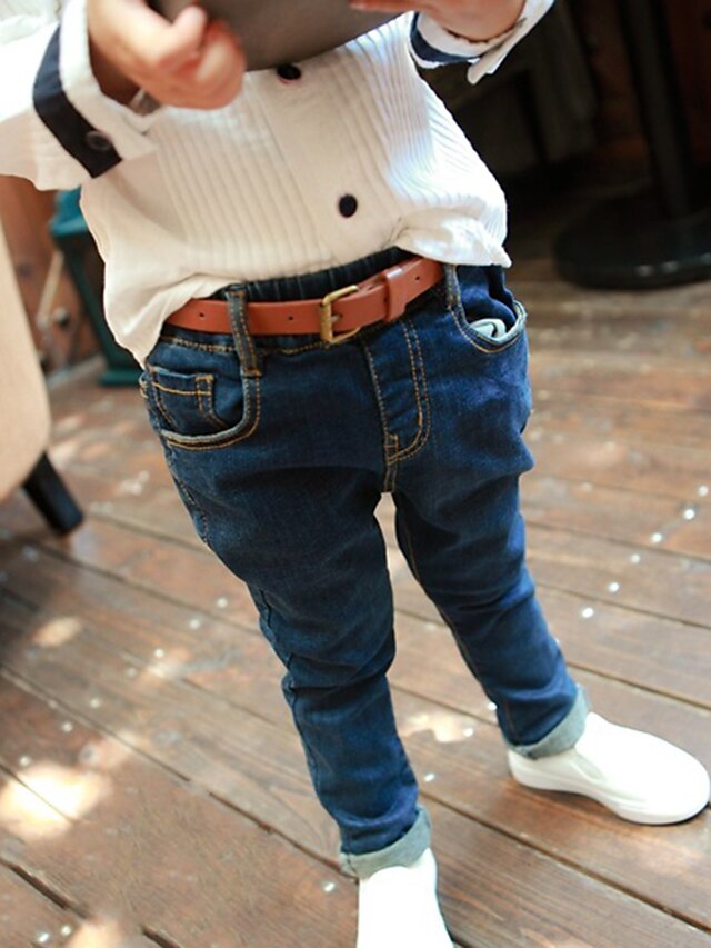  Boys' Daily Solid Pants-Cotton Spring Fall