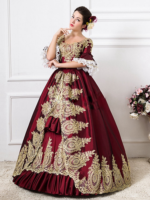  Rococo Victorian 18th Century Cocktail Dress Vintage Dress Dress Party Costume Masquerade Ball Gown Prom Dress Women's Costume Vintage Cosplay Party Prom Floor Length Long Length Ball Gown Plus Size