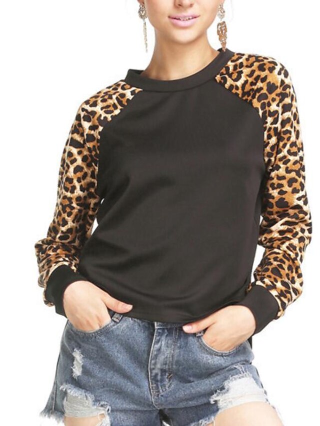  Women's Active Sweatshirt - Leopard