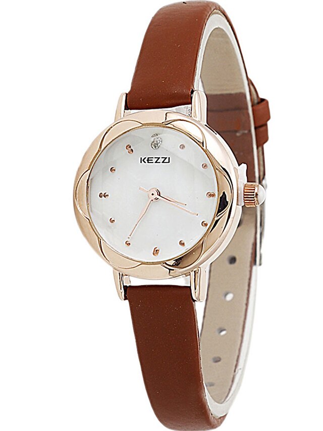 KEZZI Women's Wrist Watch Quartz Black / White / Red Casual Watch Cool / Analog Ladies Casual Fashion Elegant - Brown Red Pink One Year Battery Life / SSUO 377