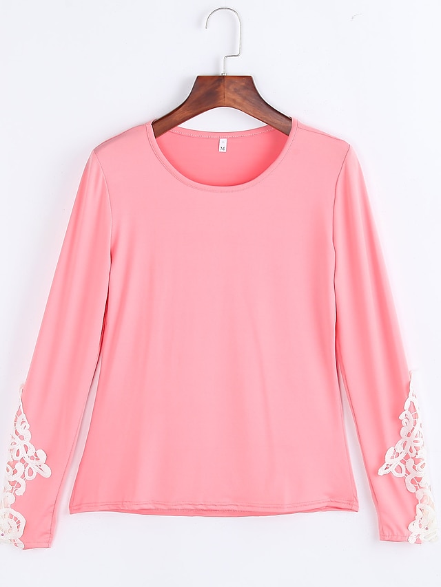 Women's Sexy Beach Casual Party Long Sleeve Lace Slim T-shirt