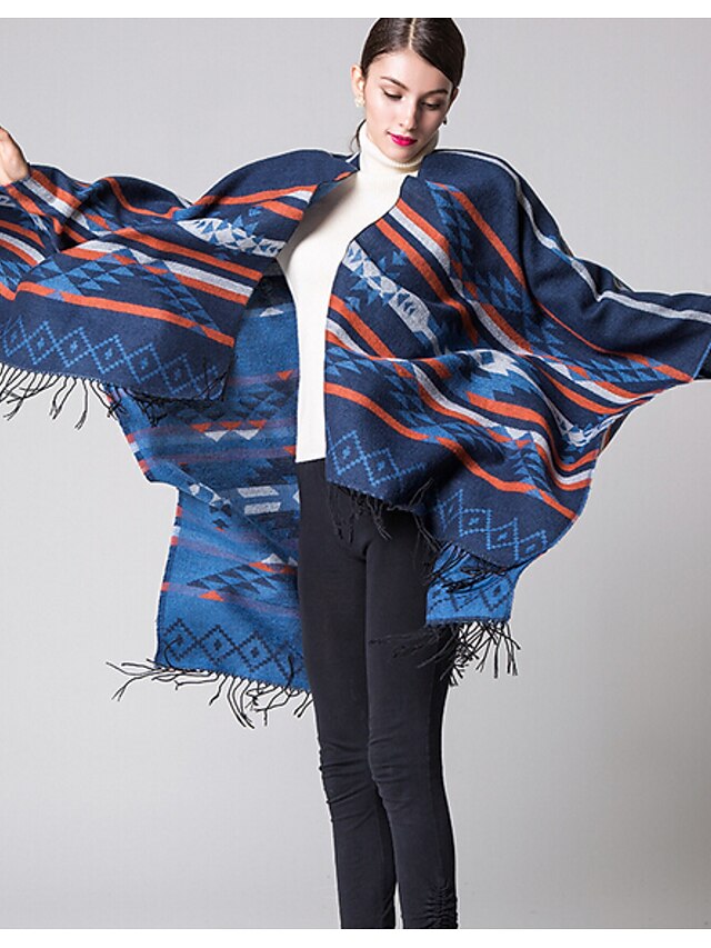  Dames Vintage Patchwork Rechthoekige sjaal - / Alle seizoenen