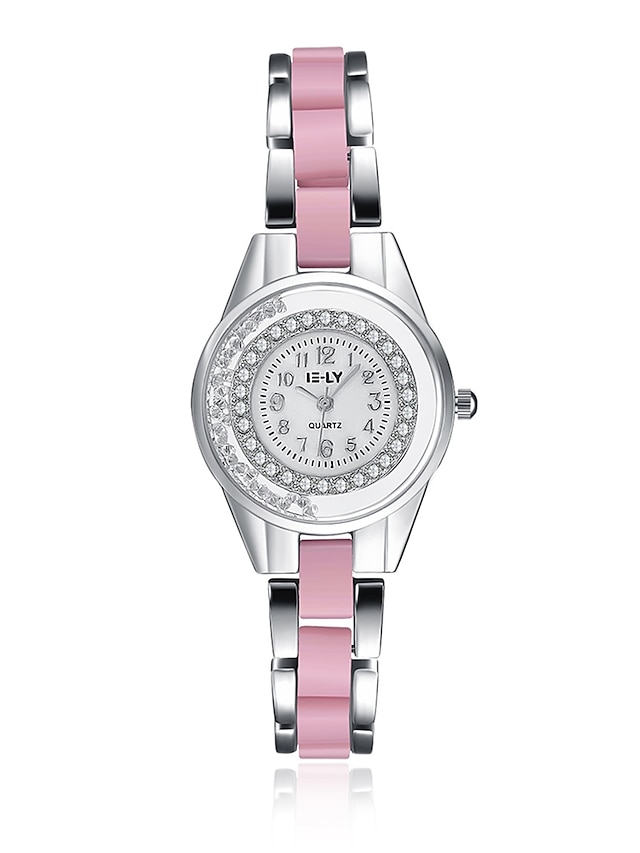  Damen Armband-Uhr Modeuhr Armbanduhren für den Alltag Quartz Wasserdicht Stopuhr Legierung Band Charme Freizeit Elegant Rosa