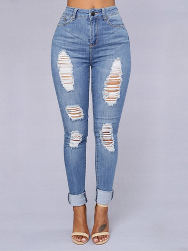  מכנסיים סקיני רזה ג'ינסים ספנדקס מיקרו-אלסטי גיזרה גבוהה אחיד פשוט וינטאג' סקסי אביב סתיו נשים