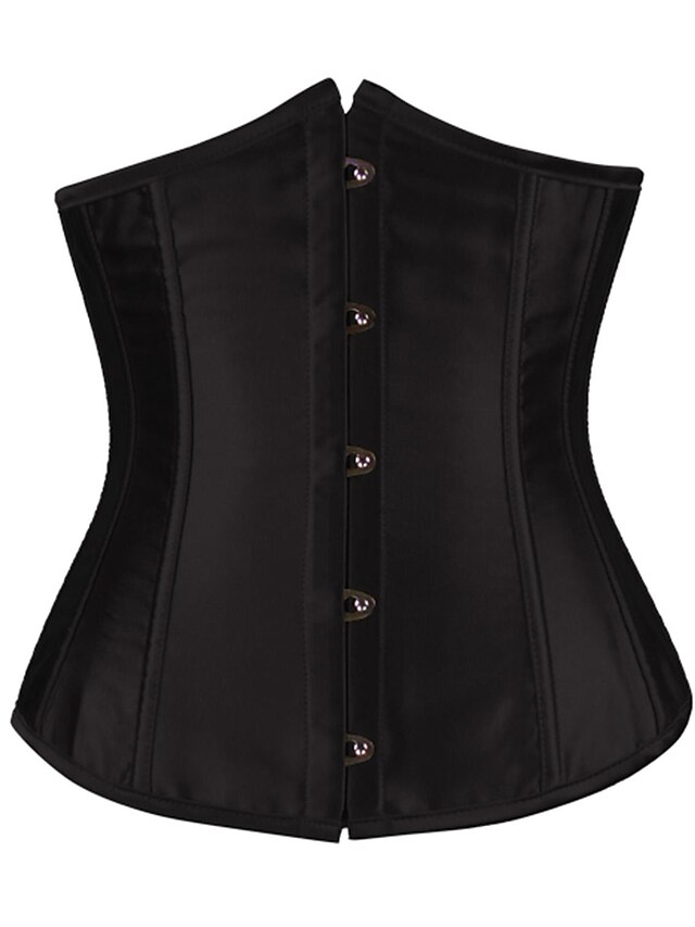  Women's Cotton Hook & Eye / Lace Up Underbust Corset - Solid Colored