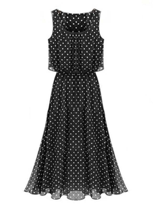  ZAY Women's Summer Cool Casual Sleeveless Chiffon Maxi Dress