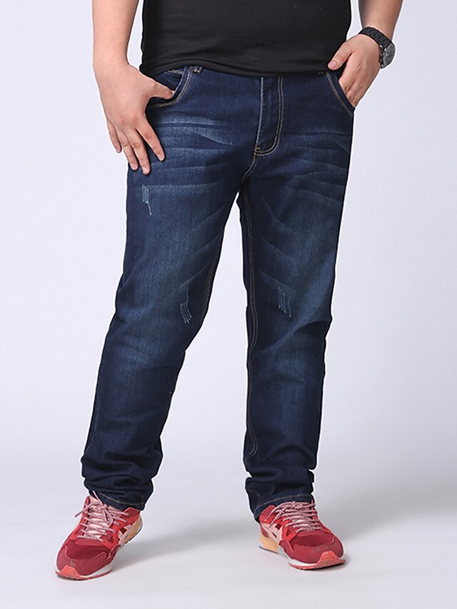  Homme Grandes Tailles Décontracté / Quotidien Jeans Pantalon - Couleur Pleine Coton Bleu 28 29 30