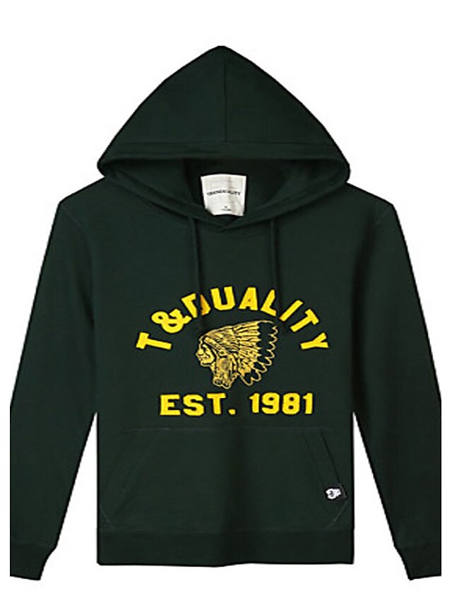  Trenduality® Men's Round Neck Long Sleeve Hoodie & Sweatshirt Green - 47052