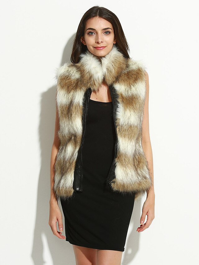  Women's Daily Plus Size / Street chic Fur Coat