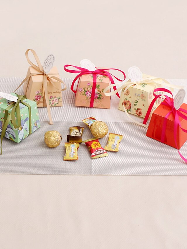  kubisch Kartonpapier Geschenke Halter mit Muster Geschenkboxen