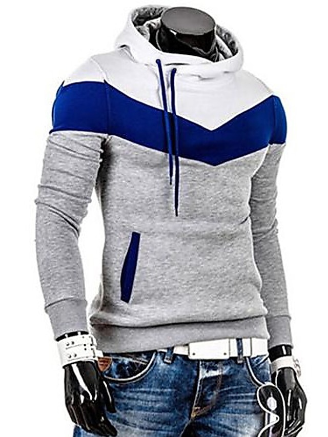 Mens Clothing Mens Hoodies & Sweatshirts | Mens Plus Size Hoodie Color Block Turtleneck Daily Sports Weekend Active Hoodies Swea