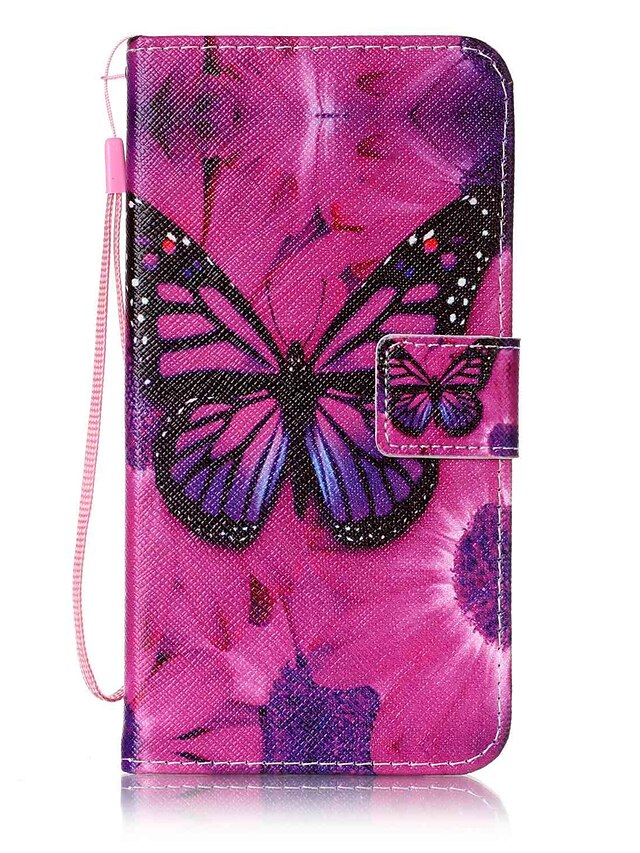 Case For Samsung Galaxy On 5 / J7 (2016) / J5 (2016) Wallet / Card Holder / Flip Full Body Cases Butterfly Hard PU Leather