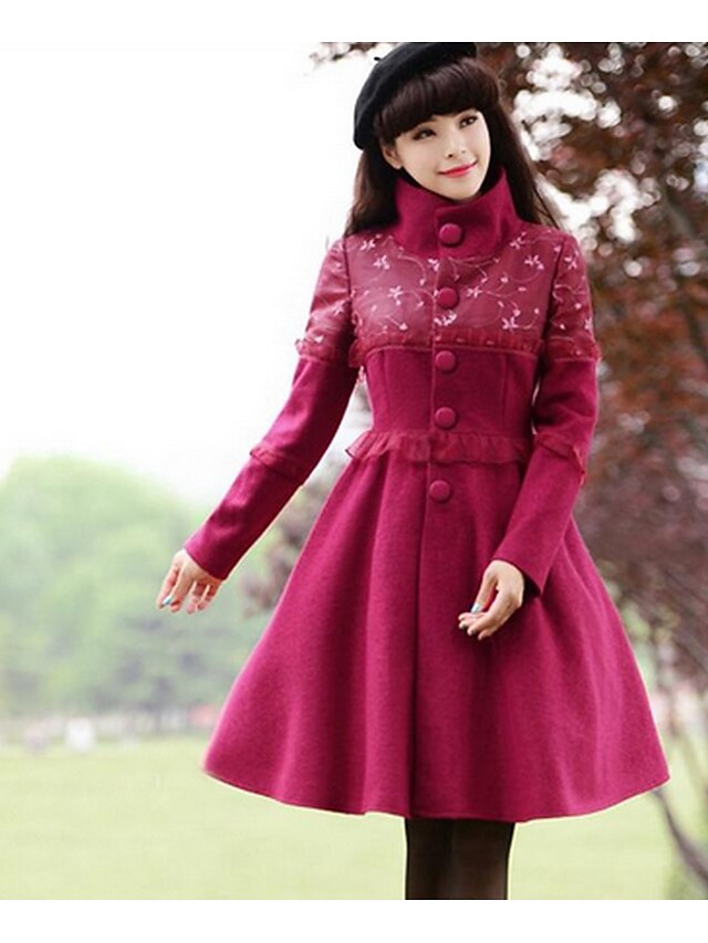  Cappotto Per donna Dolce / Alta qualità - Vari colori, Colletto alla coreana / Inverno